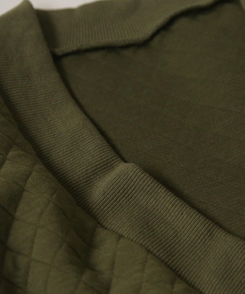 antiqua（アンティカ）の「目を惹く！深めＶネックキルティングベスト（ベスト・レディース・ブラック/カーキ・FREE）」の9枚目の写真