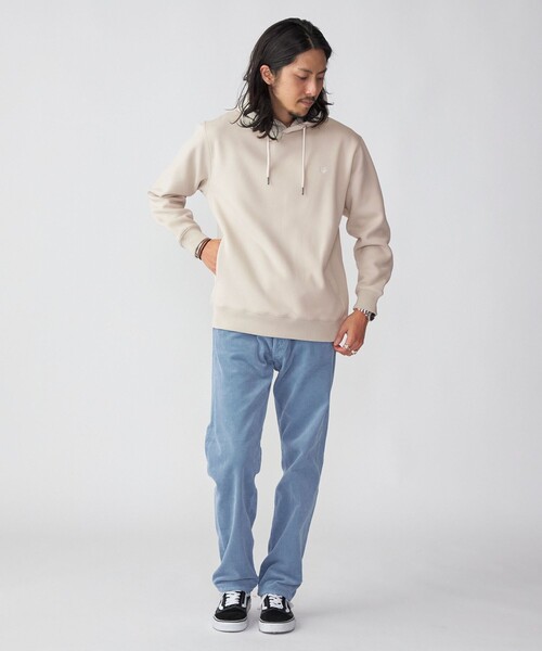 SHIPS（シップス）の「*SHIPS: ワンポイント ロゴ 梨地 ボンディング フリース プルオーバー パーカー（パーカー・メンズ・ブラック/グレー/ベージュ・SMALL/MEDIUM/LARGE/X-LARGE）」の6枚目の写真