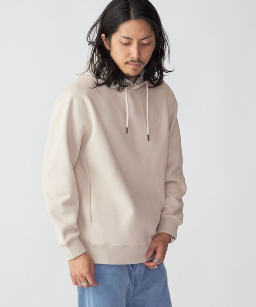 SHIPS（シップス）の「*SHIPS: ワンポイント ロゴ 梨地 ボンディング フリース プルオーバー パーカー（パーカー・メンズ・ブラック/グレー/ベージュ・SMALL/MEDIUM/LARGE/X-LARGE）」の14枚目の写真