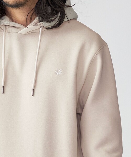 SHIPS（シップス）の「*SHIPS: ワンポイント ロゴ 梨地 ボンディング フリース プルオーバー パーカー（パーカー・メンズ・ブラック/グレー/ベージュ・SMALL/MEDIUM/LARGE/X-LARGE）」の15枚目の写真