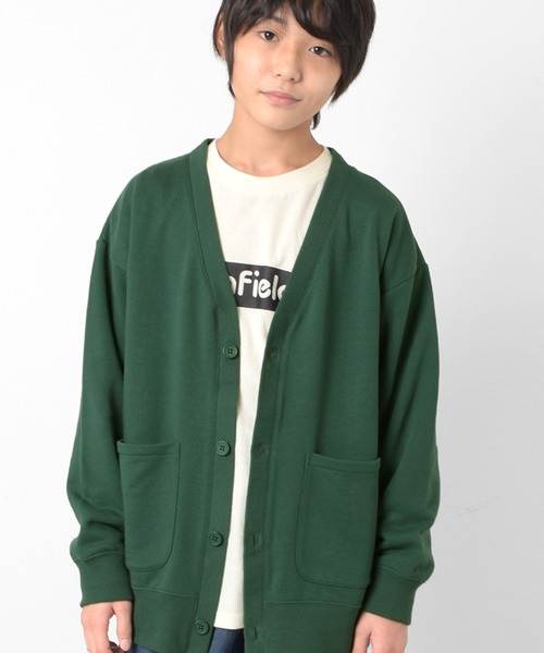GLAZOS（グラソス）の「裏毛・ベーシックカーディガン（カーディガン/ボレロ・キッズ・ダークグリーン/ブラック/グレー・160cm/140cm/150cm/170cm）」の3枚目の写真