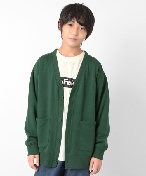 GLAZOS（グラソス）の「裏毛・ベーシックカーディガン（カーディガン/ボレロ・キッズ・ダークグリーン/ブラック/グレー・160cm/140cm/150cm/170cm）」の7枚目の写真
