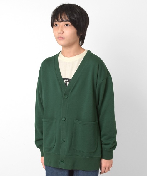 GLAZOS（グラソス）の「裏毛・ベーシックカーディガン（カーディガン/ボレロ・キッズ・ダークグリーン/ブラック/グレー・160cm/140cm/150cm/170cm）」の4枚目の写真