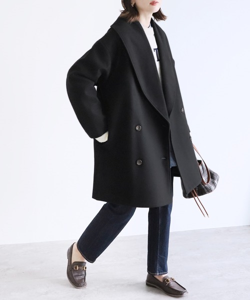 reca（レカ）の「ミドル丈Pコート（その他アウター・レディース・グリーン系その他/ブラック/アイボリー・M/L）」の13枚目の写真