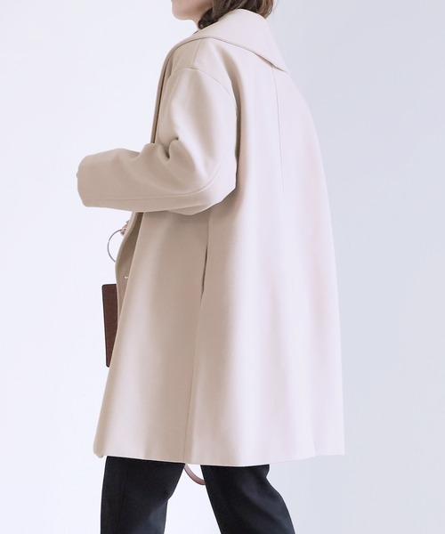 reca（レカ）の「ミドル丈Pコート（その他アウター・レディース・グリーン系その他/ブラック/アイボリー・M/L）」の7枚目の写真