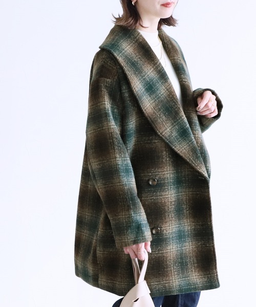 reca（レカ）の「ミドル丈Pコート（その他アウター・レディース・グリーン系その他/ブラック/アイボリー・M/L）」の14枚目の写真