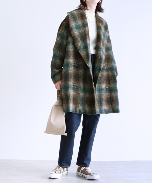 reca（レカ）の「ミドル丈Pコート（その他アウター・レディース・グリーン系その他/ブラック/アイボリー・M/L）」の19枚目の写真