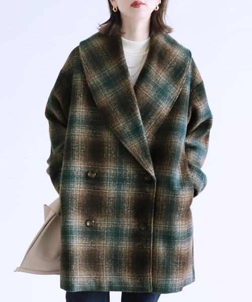 reca（レカ）の「ミドル丈Pコート（その他アウター・レディース・グリーン系その他/ブラック/アイボリー・M/L）」の17枚目の写真