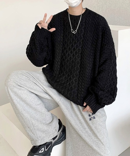FVLMEN(フルメン)の「【FVLMEN】knit pullover crew sweater/ニット プルオーバー クルー セーター(ニット/セーター・メンズ・アイボリー/ブラック/ブルー・MEDIUM/LARGE/X-LARGE)」の15枚目の写真