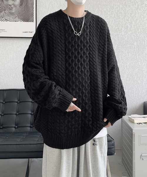 FVLMEN(フルメン)の「【FVLMEN】knit pullover crew sweater/ニット プルオーバー クルー セーター(ニット/セーター・メンズ・アイボリー/ブラック/ブルー・MEDIUM/LARGE/X-LARGE)」の18枚目の写真