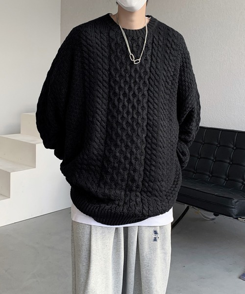 FVLMEN(フルメン)の「【FVLMEN】knit pullover crew sweater/ニット プルオーバー クルー セーター(ニット/セーター・メンズ・アイボリー/ブラック/ブルー・MEDIUM/LARGE/X-LARGE)」の21枚目の写真