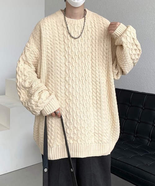 FVLMEN(フルメン)の「【FVLMEN】knit pullover crew sweater/ニット プルオーバー クルー セーター(ニット/セーター・メンズ・アイボリー/ブラック/ブルー・MEDIUM/LARGE/X-LARGE)」の19枚目の写真
