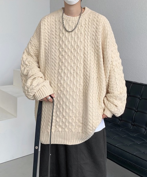 FVLMEN(フルメン)の「【FVLMEN】knit pullover crew sweater/ニット プルオーバー クルー セーター(ニット/セーター・メンズ・アイボリー/ブラック/ブルー・MEDIUM/LARGE/X-LARGE)」の22枚目の写真