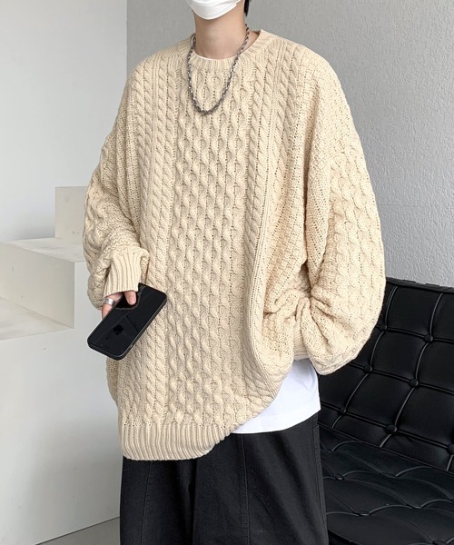 FVLMEN(フルメン)の「【FVLMEN】knit pullover crew sweater/ニット プルオーバー クルー セーター(ニット/セーター・メンズ・アイボリー/ブラック/ブルー・MEDIUM/LARGE/X-LARGE)」の16枚目の写真