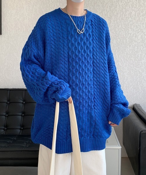 FVLMEN(フルメン)の「【FVLMEN】knit pullover crew sweater/ニット プルオーバー クルー セーター(ニット/セーター・メンズ・アイボリー/ブラック/ブルー・MEDIUM/LARGE/X-LARGE)」の9枚目の写真