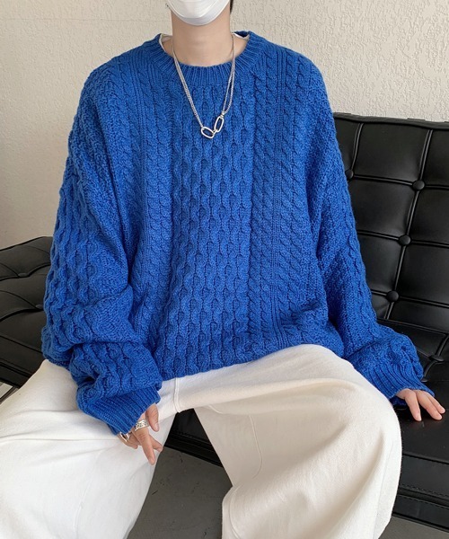 FVLMEN(フルメン)の「【FVLMEN】knit pullover crew sweater/ニット プルオーバー クルー セーター(ニット/セーター・メンズ・アイボリー/ブラック/ブルー・MEDIUM/LARGE/X-LARGE)」の6枚目の写真