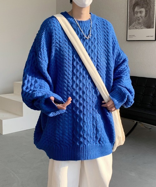 FVLMEN(フルメン)の「【FVLMEN】knit pullover crew sweater/ニット プルオーバー クルー セーター(ニット/セーター・メンズ・アイボリー/ブラック/ブルー・MEDIUM/LARGE/X-LARGE)」の17枚目の写真