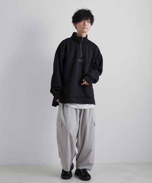 JUNRED(ジュンレッド)の「【Alpinus×JUNRed】ワンポイントハーフジップスウェットアンサンブル (ロンTee付き)(スウェット・メンズ・ブラック/ワイン/ブルー・M/S/L)」の6枚目の写真