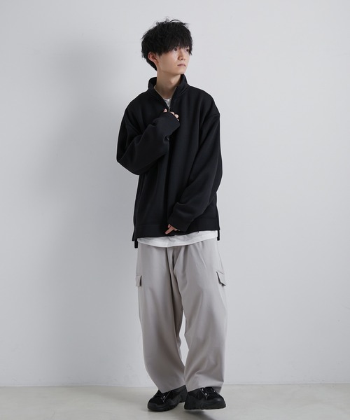 JUNRED(ジュンレッド)の「【Alpinus×JUNRed】ワンポイントハーフジップスウェットアンサンブル (ロンTee付き)(スウェット・メンズ・ブラック/ワイン/ブルー・M/S/L)」の8枚目の写真