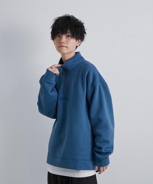 stone  ハーフジップ スウェット 赤 ROOTS ATHLETICS ロゴ スウェット トレーナー XL レッド ビッグ