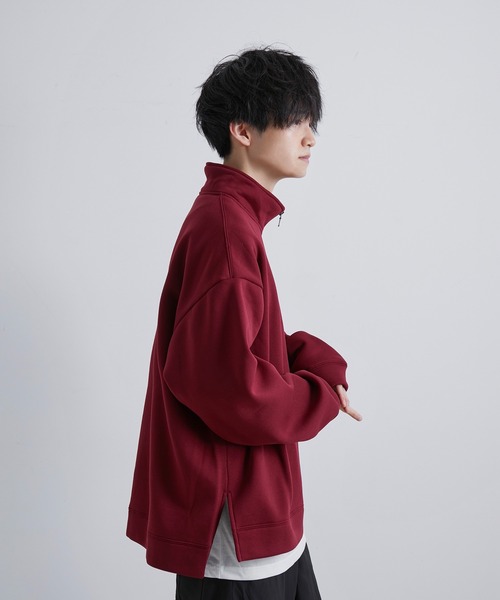 JUNRED(ジュンレッド)の「【Alpinus×JUNRed】ワンポイントハーフジップスウェットアンサンブル (ロンTee付き)(スウェット・メンズ・ブラック/ワイン/ブルー・M/S/L)」の9枚目の写真