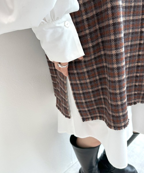 w closet（ダブルクローゼット）の「【マルチウェイ】チェックベスト&シャツワンピースSET（シャツワンピース・レディース・ブルー/ブラウン・FREE）」の13枚目の写真