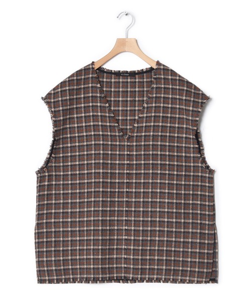 w closet（ダブルクローゼット）の「【マルチウェイ】チェックベスト&シャツワンピースSET（シャツワンピース・レディース・ブルー/ブラウン・FREE）」の20枚目の写真