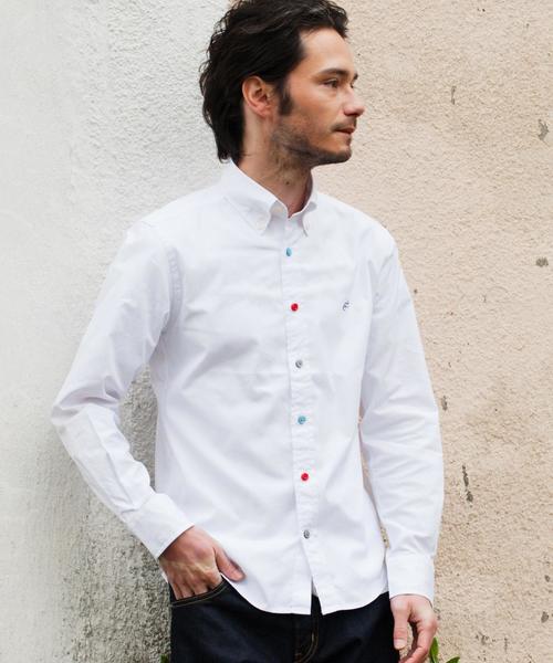 green label relaxing(グリーンレーベルリラクシング)の「【WEB限定】★★B/CRA P/OX EMBRO BD シャツ(シャツ/ブラウス・メンズ・ロイヤルブルー/ホワイト・X-LARGE/SMALL/MEDIUM/LARGE)」の4枚目の写真