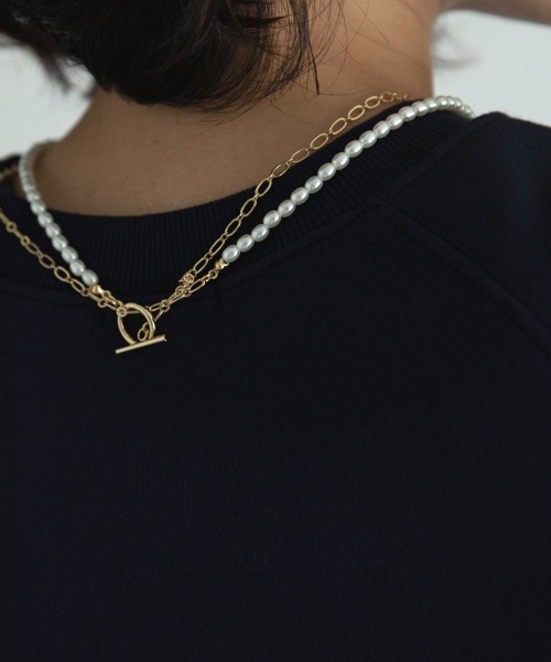 marjour（マージュール）の「CHAIN×PEARL NECKLACE（ネックレス・レディース・ホワイト系・FREE）」の7枚目の写真