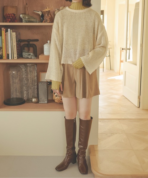 Ambre Neige(アンブルネージュ)の「フワフワシアールーズニット/【WEB/EC限定商品】(ニット/セーター・レディース・ベージュ/ダークブラウン/アイボリー・FREE)」の11枚目の写真