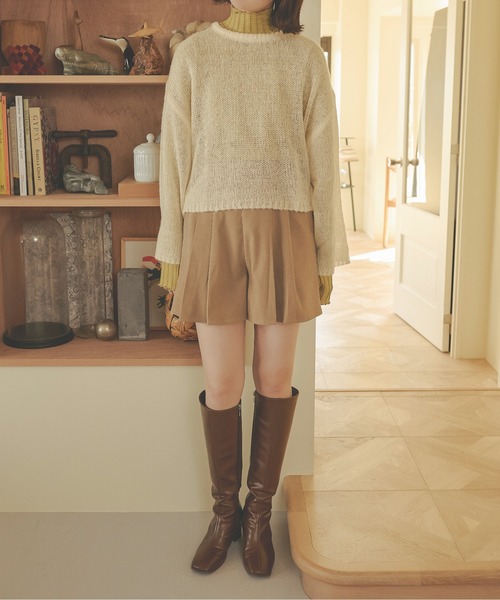 Ambre Neige(アンブルネージュ)の「フワフワシアールーズニット/【WEB/EC限定商品】(ニット/セーター・レディース・ベージュ/ダークブラウン/アイボリー・FREE)」の13枚目の写真