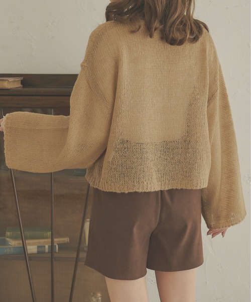 Ambre Neige(アンブルネージュ)の「フワフワシアールーズニット/【WEB/EC限定商品】(ニット/セーター・レディース・ベージュ/ダークブラウン/アイボリー・FREE)」の16枚目の写真