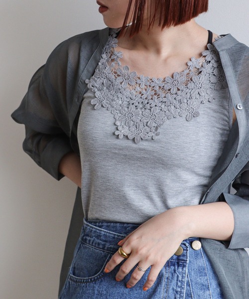 Cepica（セピカ）の「TioTio 2Wayパーツレースタンク（タンクトップ・レディース・グレー/ブラック/オフホワイト・FREE）」の3枚目の写真