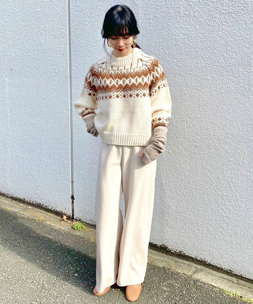 SHENERY（シーナリー）の「ノルディックショートニット（ニット/セーター・レディース・オフホワイト/ブラック・FREE）」の11枚目の写真