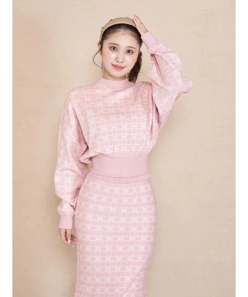 【即日発送】PNK ピンク Darich DDロゴワンショルニットトップス ダーリッチ Darich DDロゴワンショルニットトップス （ピンク