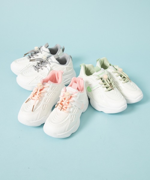 URBAN CHERRY（アーバンチェリー）の「デザインダッドシューズ（スニーカー・キッズ・グリーン/ピンク/グレー・18.0cm/22.0cm/20.0cm/17.0cm/19.5cm/17.5cm/21.5cm/18.5cm/16.5cm/21.0cm/20.5cm/19.0cm）」の6枚目の写真