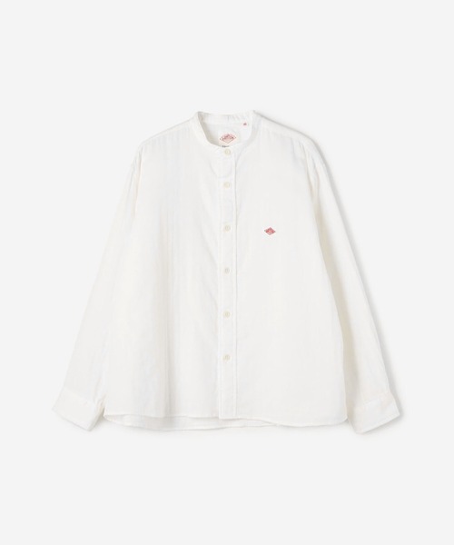 DANTON(ダントン)の「DANTON | 〈別注〉ダブルガーゼ バンドカラーシャツ WOMEN(シャツ/ブラウス・レディース・ピンク/ライトグレー/ホワイト・34/36)」の6枚目の写真
