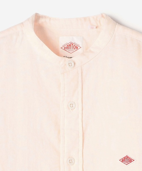 DANTON(ダントン)の「DANTON | 〈別注〉ダブルガーゼ バンドカラーシャツ WOMEN(シャツ/ブラウス・レディース・ピンク/ライトグレー/ホワイト・34/36)」の7枚目の写真