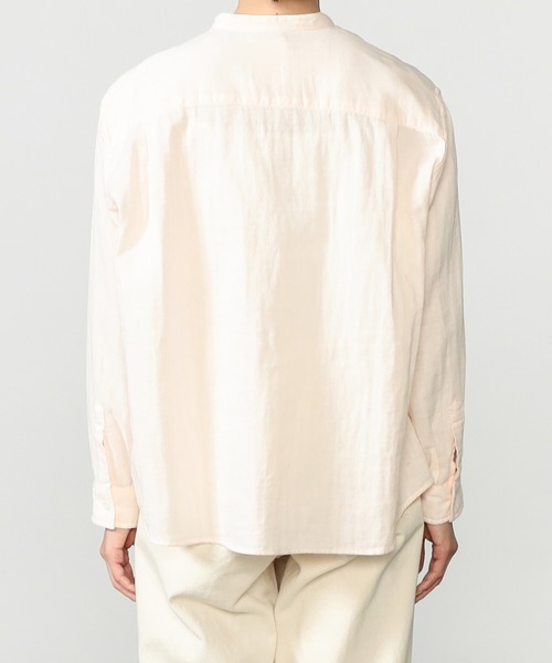 DANTON(ダントン)の「DANTON | 〈別注〉ダブルガーゼ バンドカラーシャツ WOMEN(シャツ/ブラウス・レディース・ピンク/ライトグレー/ホワイト・34/36)」の5枚目の写真