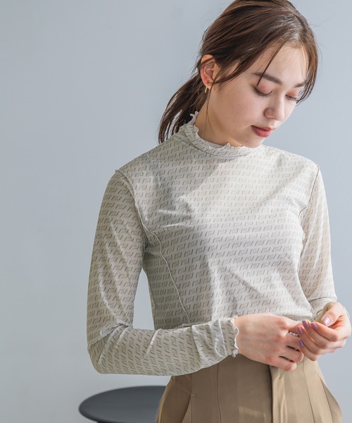 mysty woman(ミスティウーマン)の「シアークシュクシュインナー 190075(Tシャツ/カットソー・レディース・チャコールグレー/ブラック/オフホワイト/ホワイト系その他/ライトパープル・FREE)」の3枚目の写真