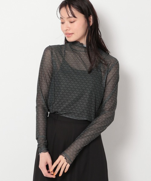 mysty woman(ミスティウーマン)の「シアークシュクシュインナー 190075(Tシャツ/カットソー・レディース・チャコールグレー/ブラック/オフホワイト/ホワイト系その他/ライトパープル・FREE)」の5枚目の写真