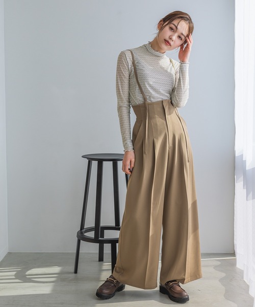 mysty woman(ミスティウーマン)の「シアークシュクシュインナー 190075(Tシャツ/カットソー・レディース・チャコールグレー/ブラック/オフホワイト/ホワイト系その他/ライトパープル・FREE)」の6枚目の写真
