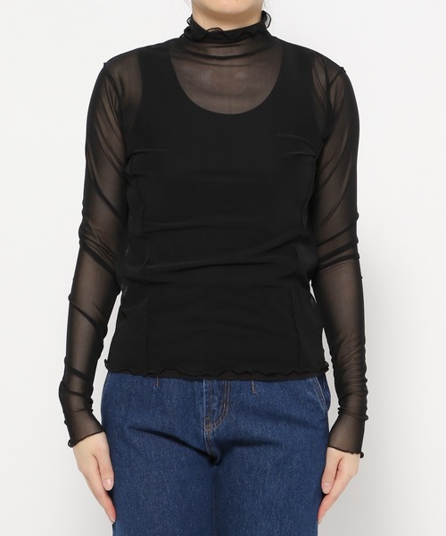 mysty woman(ミスティウーマン)の「シアークシュクシュインナー 190075(Tシャツ/カットソー・レディース・チャコールグレー/ブラック/オフホワイト/ホワイト系その他/ライトパープル・FREE)」の19枚目の写真