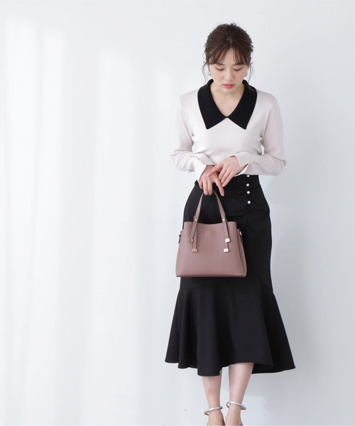 プロポーションボディドレッシング　アシメギャザーマーメイドスカート　ツイード S PROPORTION BODY DRESSING（プロポーションボディドレッシング