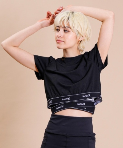 Hurley （ハーレー）の「Hurley/ハーレー  水陸両用/ショート丈ロゴジャガードバンドTシャツ/ラッシュガード   WSS2320033（Tシャツ/カットソー・レディース・ホワイト/カーキ/ブラック・M/S）」の2枚目の写真