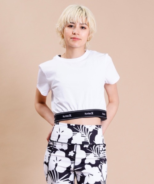 Hurley （ハーレー）の「Hurley/ハーレー  水陸両用/ショート丈ロゴジャガードバンドTシャツ/ラッシュガード   WSS2320033（Tシャツ/カットソー・レディース・ホワイト/カーキ/ブラック・M/S）」の6枚目の写真
