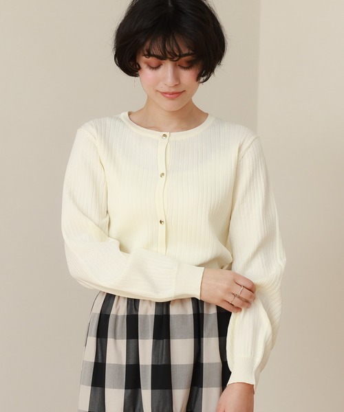 TRUDEA(トルディア)の「スポンディッシュメタル釦リブカーディガン(カーディガン/ボレロ・レディース・ネイビー/モカ/ホワイト・MEDIUM/LARGE)」の13枚目の写真