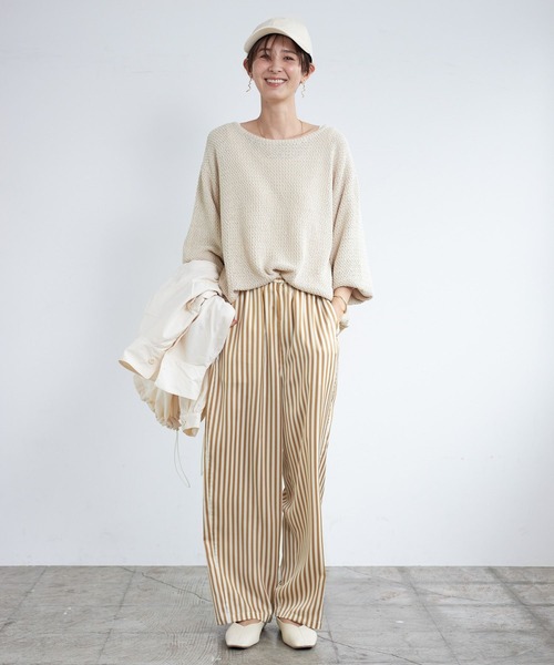 LEPSIM（レプシィム）の「ツヤサテンガライージーパンツ　179314（その他パンツ・レディース・ベージュ系その他/ベージュ系その他2/ブラック系その他/ブルー系その他・FREE）」の13枚目の写真