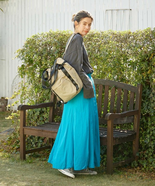 BAYFLOW（ベイフロー）の「リネンフレアスカート（スカート・レディース・ブラック/グレイッシュベージュ/ターコイズブルー/イエロー/オレンジ・SMALL/MEDIUM）」の18枚目の写真