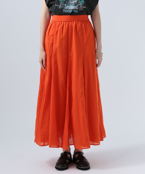 BAYFLOW（ベイフロー）の「リネンフレアスカート（スカート・レディース・ブラック/グレイッシュベージュ/ターコイズブルー/イエロー/オレンジ・SMALL/MEDIUM）」の22枚目の写真